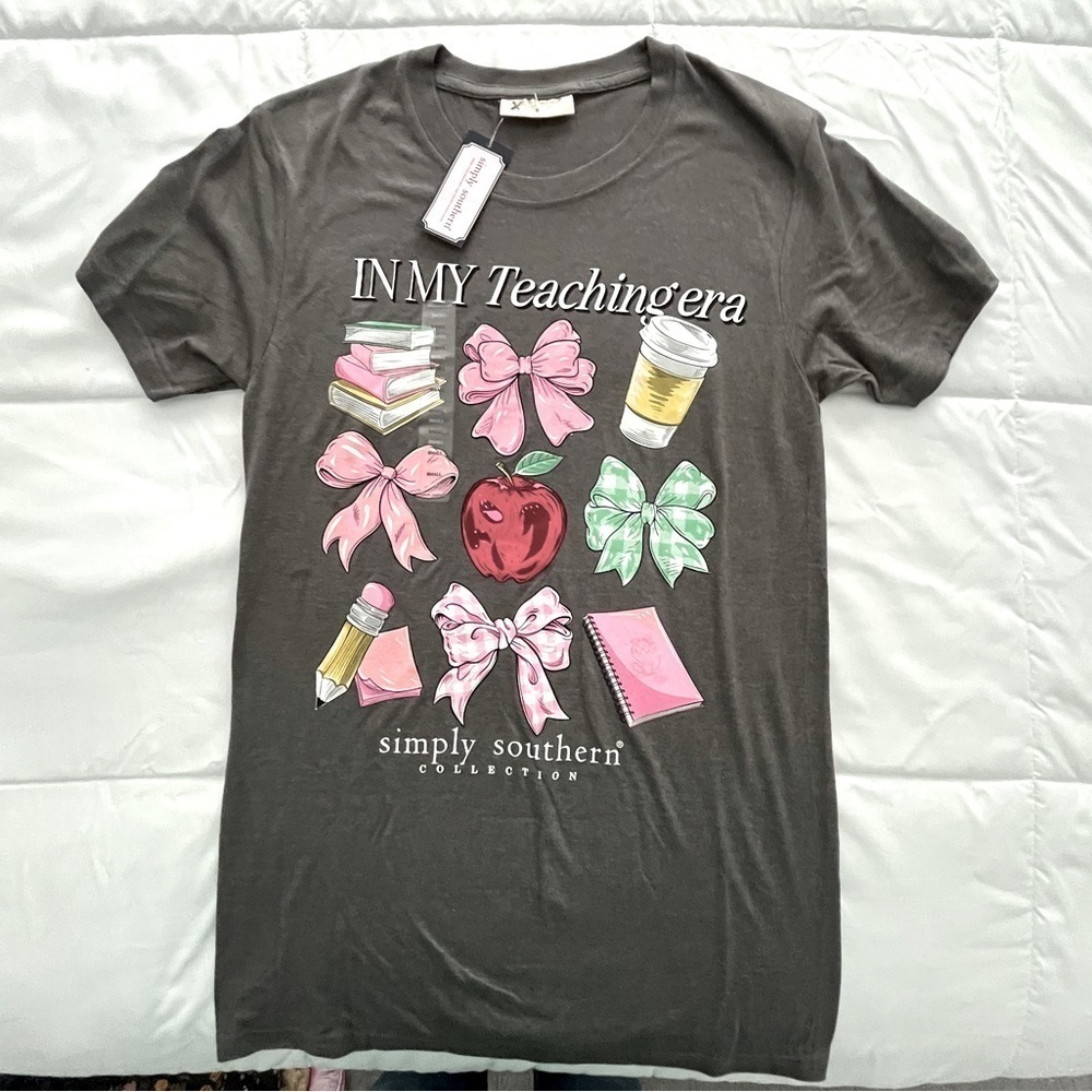 Simply Southern “In My Teaching Era”. Size Small Grey